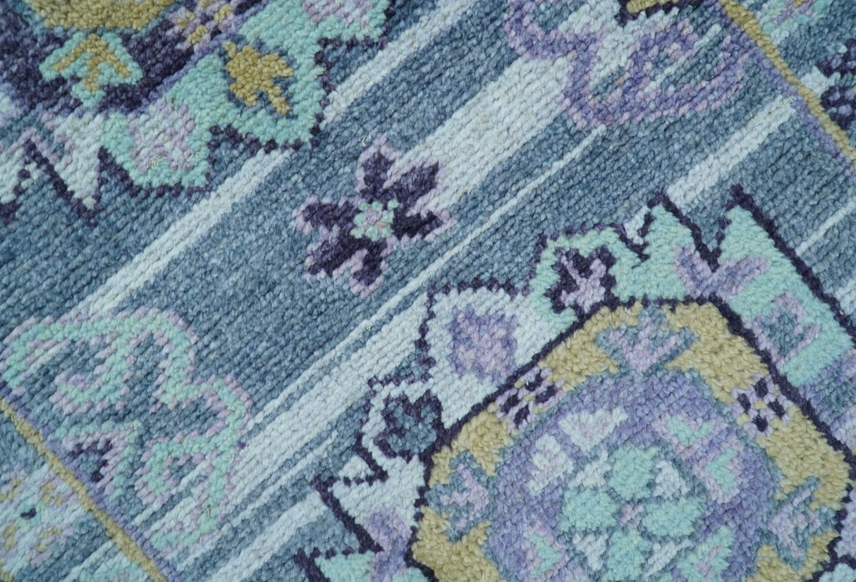 Hand knotted 2.6x8 Gray Traditional Transitional Design Wool Area Rug