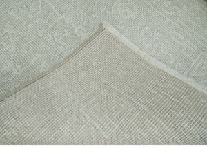 Hand Knotted 2x3 Beige and Ivory Traditional Persian Oushak Wool Rug