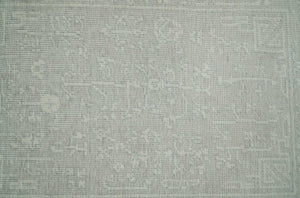 Hand Knotted 2x3 Beige and Ivory Traditional Persian Oushak Wool Rug