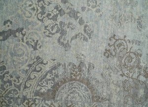 Hand Knotted 2x4 Gray And Beige Traditional Vintage Persian Wool Rug