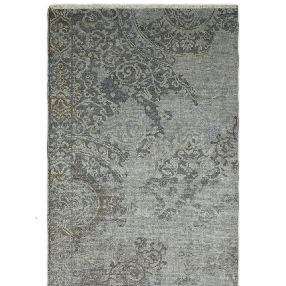 Hand Knotted 2x4 Gray And Beige Traditional Vintage Persian Wool Rug
