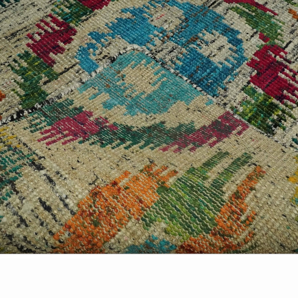Hand Knotted 4.5x6.5 Multicolor Persian Recycled Silk Area Rug