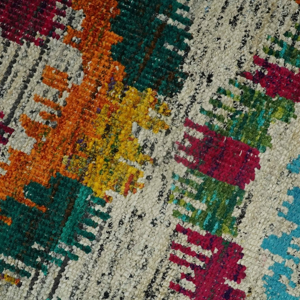 Hand Knotted 4.5x6.5 Multicolor Persian Recycled Silk Area Rug