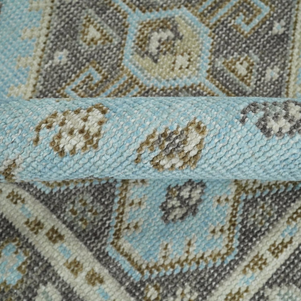 Hand knotted 4x6 Persian Blue and Brown Antique Vintage Wool Area Rug