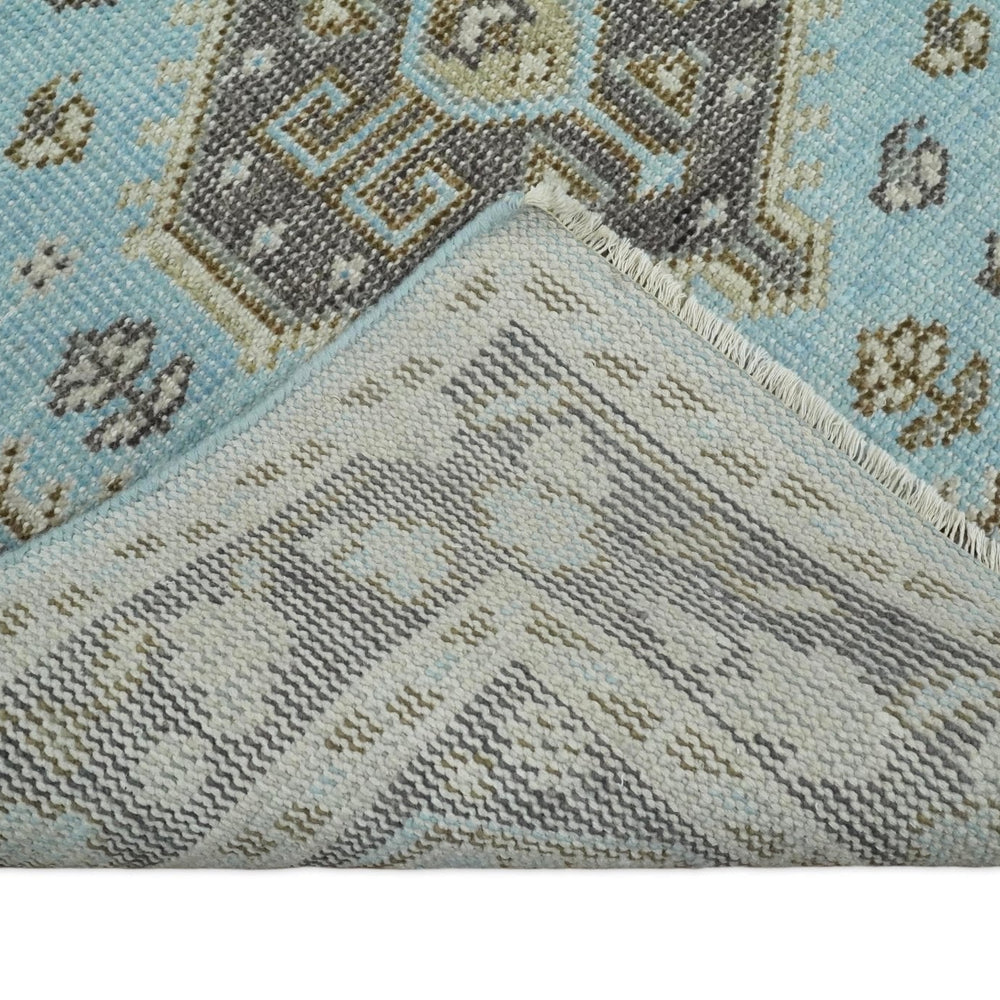 Hand knotted 4x6 Persian Blue and Brown Antique Vintage Wool Area Rug