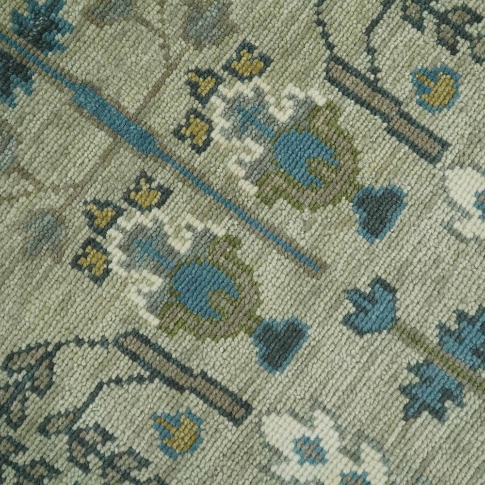 Tree of life Hand Knotted Traditional Beige and Blue Vintage Style Custom Made Wool Area Rug