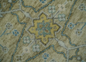 Hand Knotted Beige, Ivory and Gray Traditional Oushak Custom Made Wool Rug