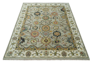 Hand Knotted Mustard and Ivory Traditional Oriental Oushak Custom Made Wool area Rug