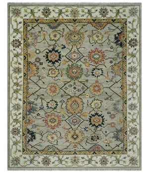 Hand Knotted Mustard and Ivory Traditional Oriental Oushak Custom Made Wool area Rug