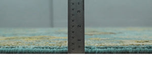 Hand Knotted Teal and Gold Traditional Oushak Multi Size Wool Area Rug