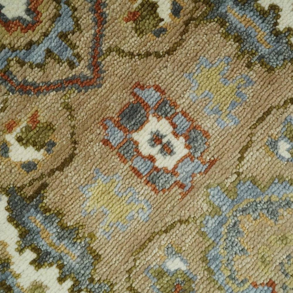 Beige and Ivory Hand knotted Traditional Oriental Oushak Multi Size Wool Area Rug