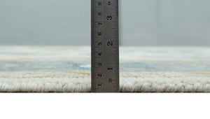 Hand Knotted Beige And Gray Traditional Oushak Wool Rug