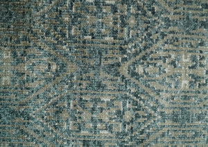 Hand Knotted 5x8 Teal and Ivory Contemporary Bamboo Silk Area Rug