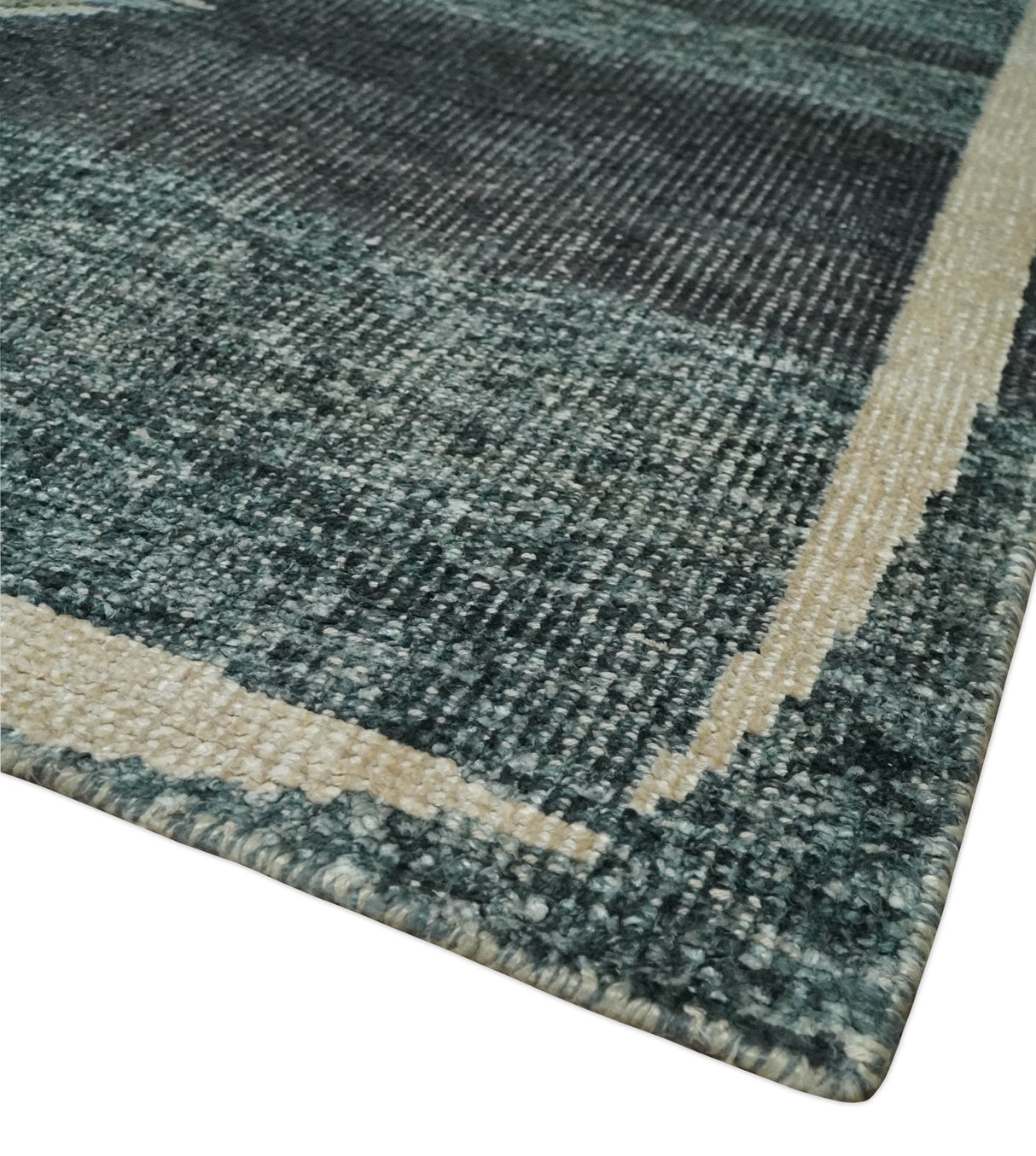 Hand Knotted 5x8 Charcoal And Beige Floral  Recycled Silk Area Rug