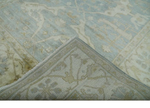 Hand Knotted 6x9 Oriental Oushak Silver and Beige Turkish Style Wool Area Rug