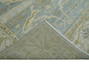 Hand Knotted 6x9 Oriental Oushak Turkish Style Silver and Beige Wool Area Rug