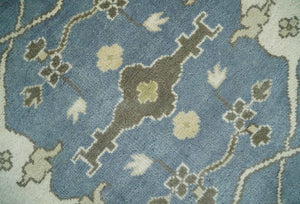 Hand Knotted 8x10 Antique Style Oriental Oushak Gray, Ivory and Beige Wool Area Rug