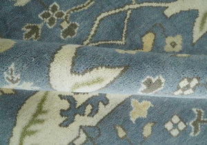 Hand Knotted 8x10 Antique Style Oriental Oushak Gray, Ivory and Beige Wool Area Rug