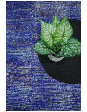 Hand Knotted 8x10 Blue Modern Abstract Silk Bohemian Area Rug