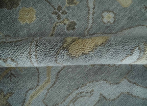 Hand Knotted 8x10 Oriental Oushak Silver and Beige Wool Area Rug | TRDCP1198810
