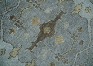 Hand Knotted 8x10 Oriental Oushak Silver and Beige Wool Area Rug | TRDCP1198810