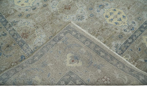 Vintage Hand Knotted 8x10 Traditional Oxidized Textured Low Pile Wool Rug