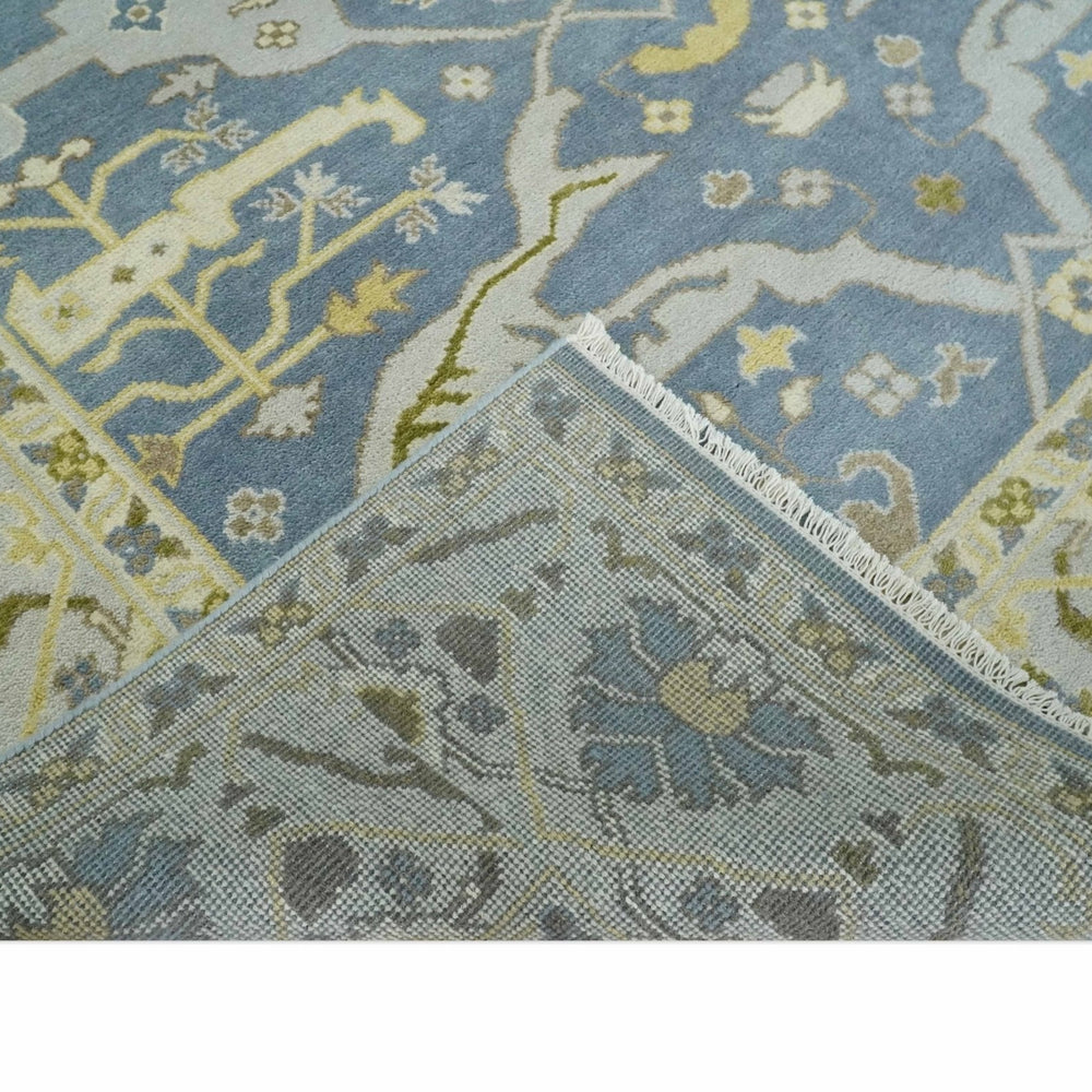 Hand Knotted 8x10 Vintage style Oriental Oushak Gray, Silver and Beige Wool Area Rug