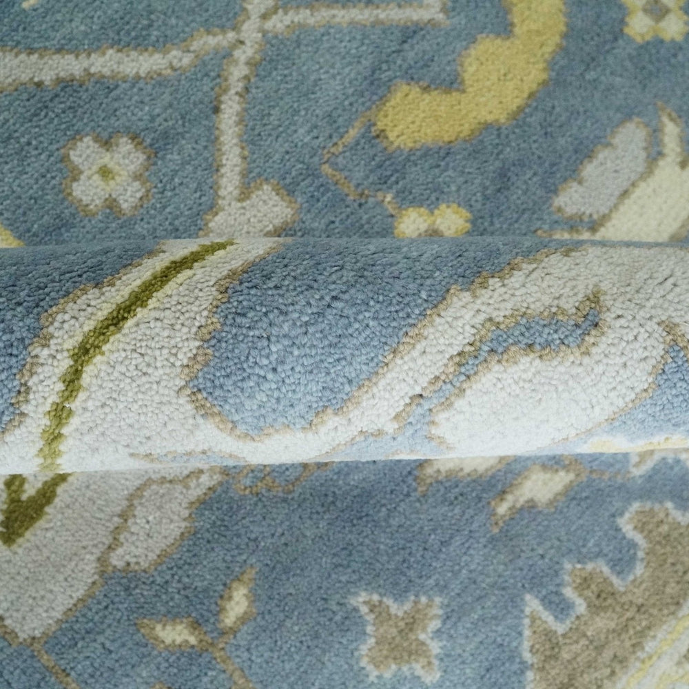 Hand Knotted 8x10 Vintage style Oriental Oushak Gray, Silver and Beige Wool Area Rug