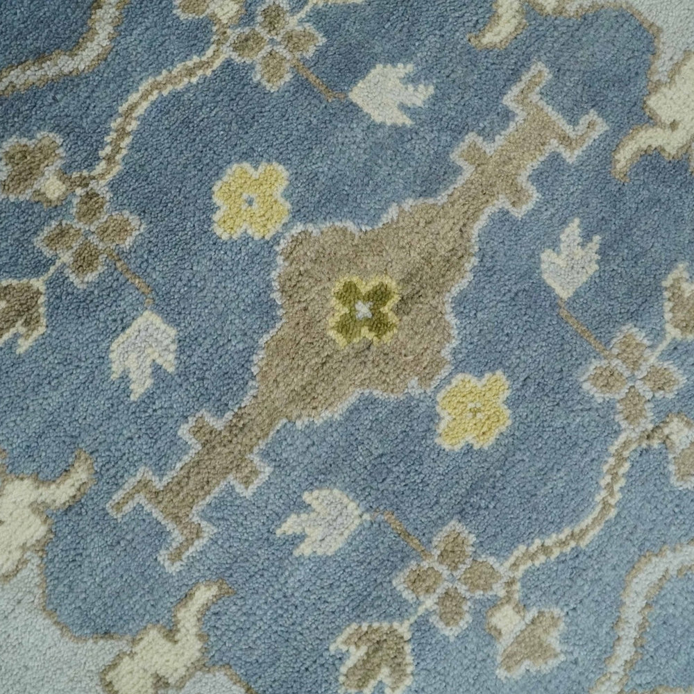 Hand Knotted 8x10 Vintage style Oriental Oushak Gray, Silver and Beige Wool Area Rug