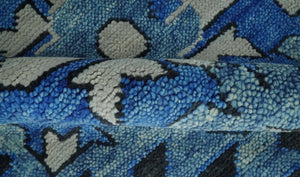 Blue and Black  Hand Knotted  Traditional Heriz Multi Size Wool Area Rug
