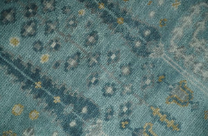 Hand Knotted Teal and Beige Multi Size Traditional Turkish Tree of Life Wool Rug