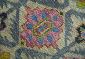 Hand Knotted Beige, Gray and Mustard Oriental 8x10 Wool Area Rug