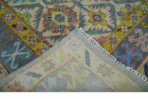 Hand Knotted Beige, Gray and Mustard Oriental 8x10 Wool Area Rug