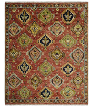 Hand Knotted Rust and Brown Antique Traditional Multi size wool Area Rug