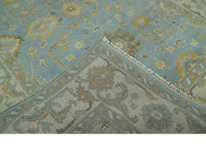 Hand Knotted Gray, Ivory and Mustard 6x8.8 Traditional Oriental Oushak wool rug