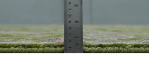Hand Knotted Green and Silver Traditional Multi Size Antique Wool Area Rug
