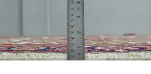 Hand Knotted Ivory, Brown and Blue 4x6 Traditional Antique Style Wool Area Rug