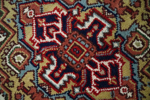 Hand Knotted Ivory, Brown and Blue 4x6 Traditional Antique Style Wool Area Rug