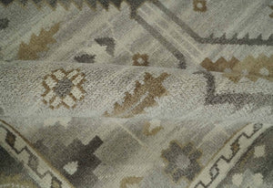 Hand Knotted Ivory, Charcoal and Beige Traditional Floral Multi Size Wool Area Rug