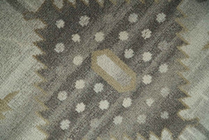 Hand Knotted Ivory, Charcoal and Beige Traditional Floral Multi Size Wool Area Rug