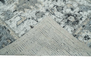 Hand Knotted Ivory, Silver and Beige Traditional Blended Wool Multi Size Rug