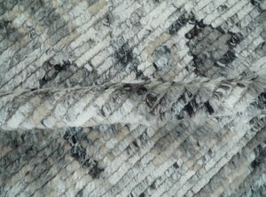 Hand Knotted Ivory, Silver and Beige Traditional Blended Wool Multi Size Rug