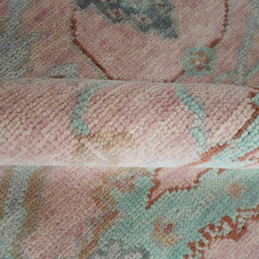 Hand Knotted Light Pink Oriental Oushak Multi Size Traditional Wool Area Rug, Living Room and Bedroom Rug