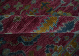 Hand Knotted Maroon and Gold Traditional Antique Style Wool Area Rug