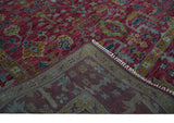 Hand Knotted Maroon and Gold Traditional Antique Style Wool Area Rug