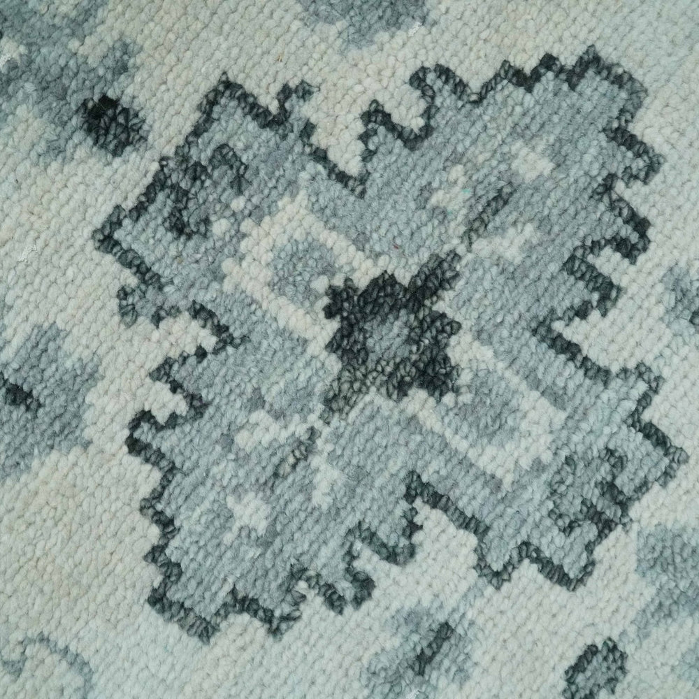 Hand Knotted Multi size Ivory, Silver and Charcoal Antique Turkish  Oushak Wool Area Rug