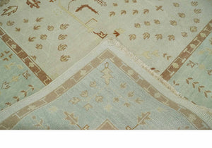 Hand Knotted Traditional Oushak 8x10 Beige and Brown Wool Area Rug