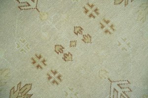 Hand Knotted Traditional Oushak 8x10 Beige and Brown Wool Area Rug