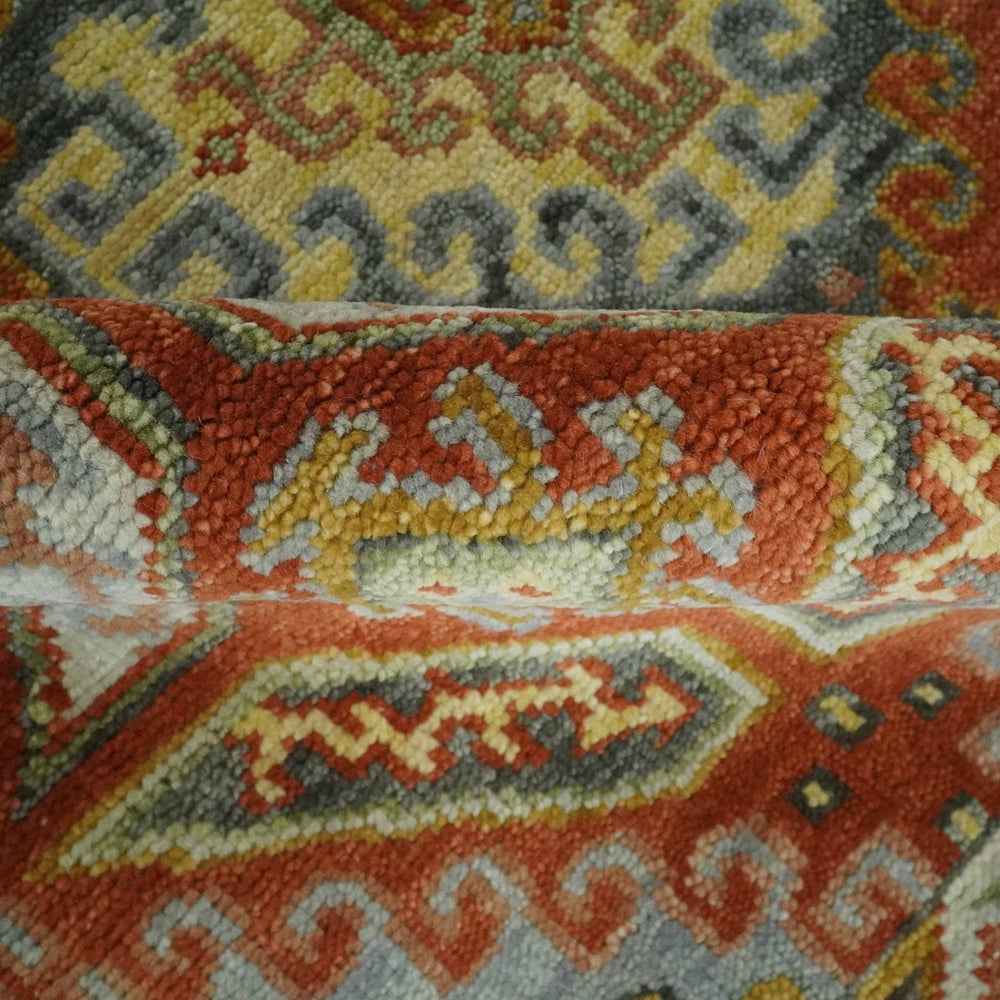 Hand Knotted Rust and Beige Oriental Traditional Multi Size Wool Area Rug, Living Room and Bedroom Rug