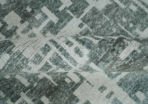 Hand Knotted Silver and Gray 5x8 Modern Abstract Contemporary Recycled Silk Area Rug